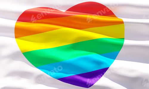 Vorschau: Pride, Regenbogen-Herzfahne, Nahaufnahme-Hintergrund für den LGBTQIA+-Pride-Monat