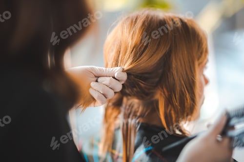 Preview: Hairdresser giving treatment barber occupation service, Professional hairstylist in beauty salon