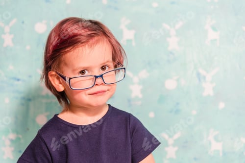 Preview: Glasses For Sight. The Child Wore Adult Glasses.