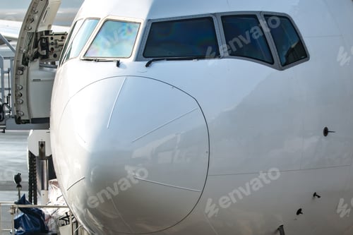 Preview: Widebody commercial jet airplane, intercontinental airliner.