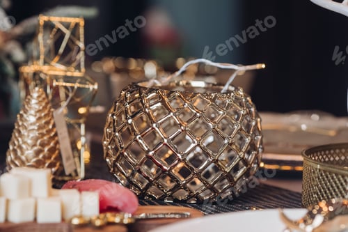 Preview: Close up photo of festive dinner at home
