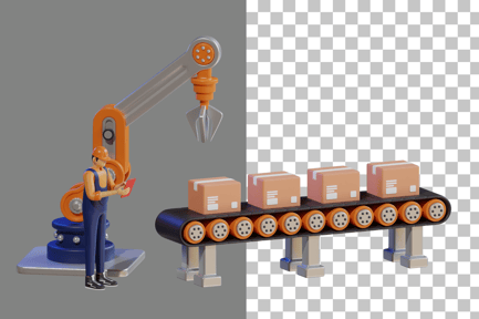 Preview: Factory Production 3D Illustration