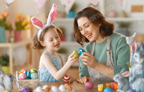 Preview: family preparing for Easter