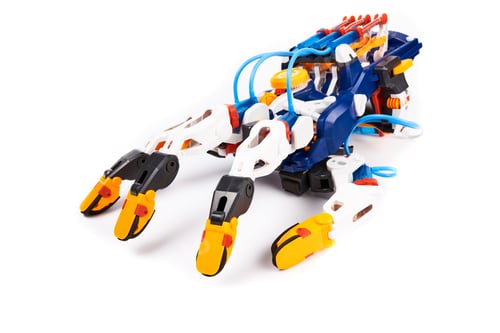 Preview: plastic toy robot arm with hydraulic finger movement mechanism