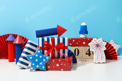 Preview: Composition for 4 july, Independence Day of USA