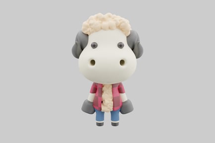 Preview: Cartoon sheep wearing a pink shirt