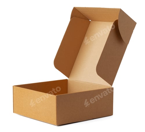 Preview: Open brown cardboard box isolated on white