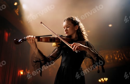 Preview: girl playing violin on stage