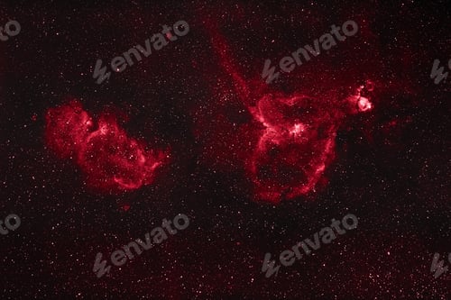 Preview: Cosmic background with the stars with red colors on a black surface