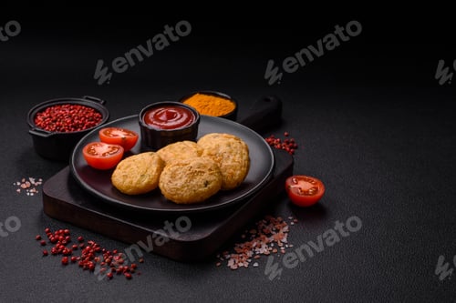 Preview: Round fish or chicken nuggets with salt and spices