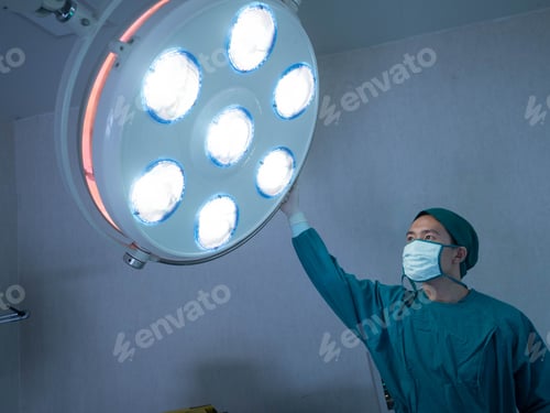 Preview: Lamp light hospital clinic laboratory operation emergency room doctor nurse staff assistance surgeon