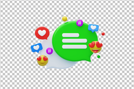 Preview: Social Media Speech Bubbles 3D Icon