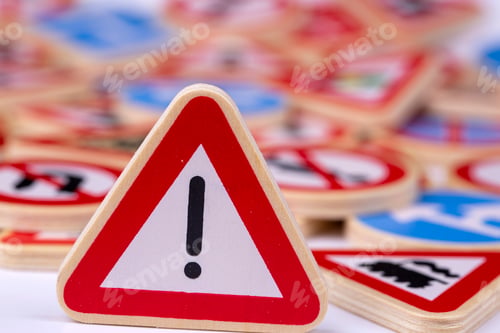 Preview: Different colored traffic signs isolated