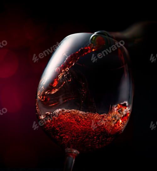 Preview: Wine on a red background
