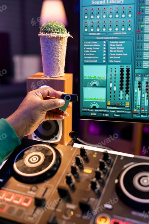 Preview: Sound Engineer Working with Mixing Board and Software