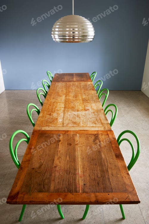 Preview: Dining Room In Modern House With Table And Chairs