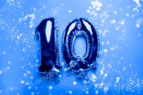 Preview: Silver Number Balloons 10