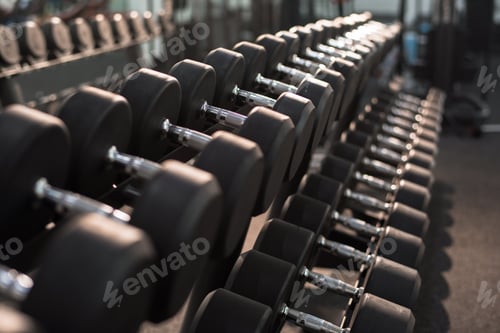 Preview: Dumbbells on Stand in Gym