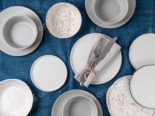 Preview: Ceramic tableware, top view