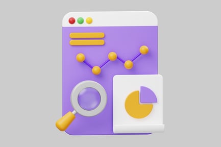 Preview: Data analytics dashboard with magnifier