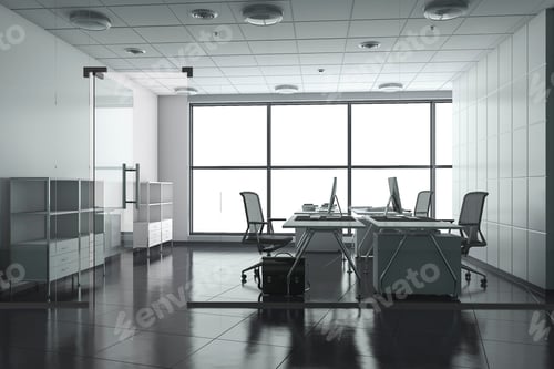 Preview: 3d rendering business meeting room on high rise office building