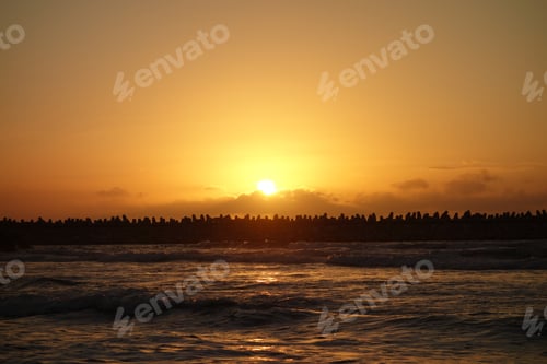 Preview: sunset at Asdod beach. Israel