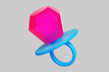 Aperçu: Modèle de tétine pour bébé en forme de gemme rose