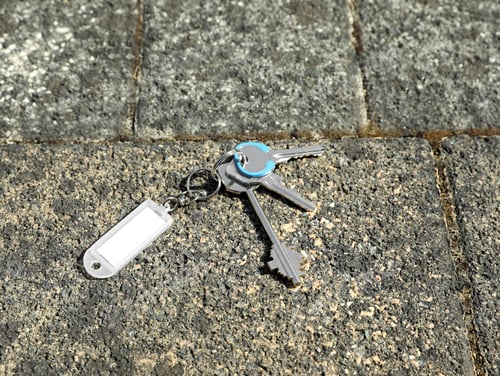 Preview: Bunch of lost keys on pavement outdoors