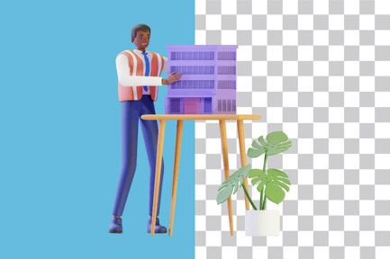 Preview: Man Presentation Miniature Building