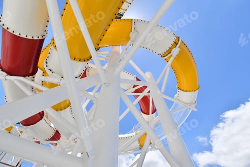 Preview: Colorful Plexiglass Enclosed Water Slide On A Cruise Ship