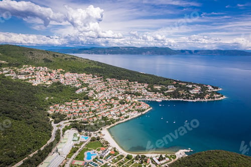 Preview: Aerial view of the picturesque coastal town of Rabac, Croatia
