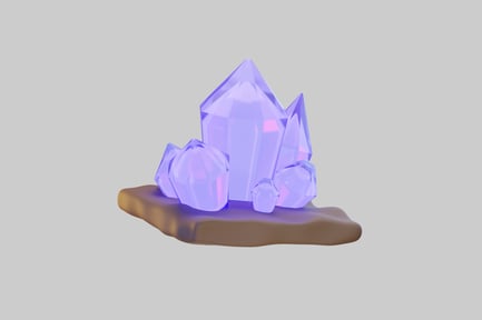 Preview: Amethyst crystal cluster on base