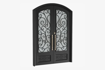 Preview: Arched Wrought Iron Exterior Door