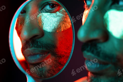 Preview: Beauty portrait of middle-aged hispanic black handsome man