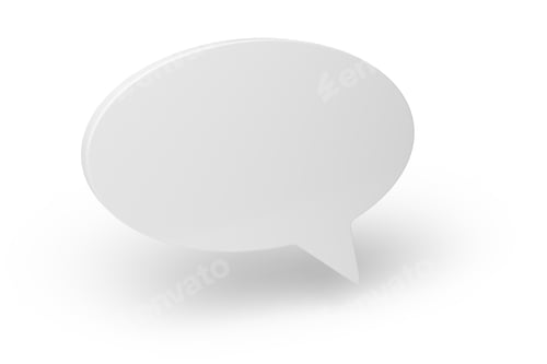 Preview: Blank gray speech bubble or balloon isolated on white.