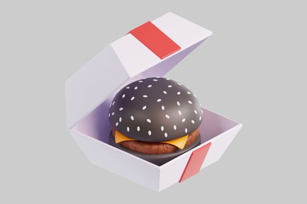 Preview: Black burger in box
