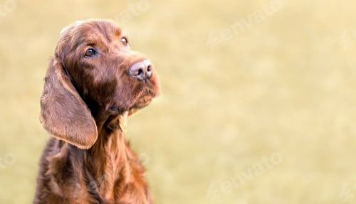 Preview: Happy Irish Setter dog banner