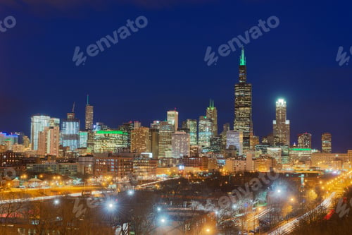 Preview: Buildings in downtown urban city skyline. United States or USA