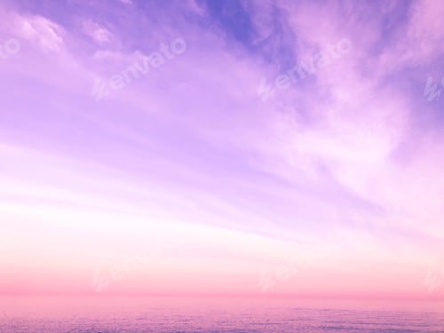 Preview: Purple sky and pink sea meet at the horizon