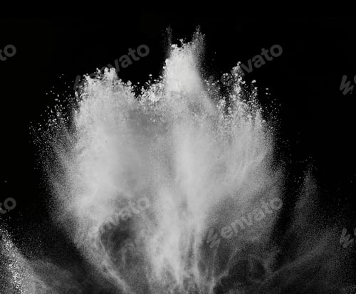 Preview: smoke powder explosion air background shape black dust explode flour inredient paint smoke splash
