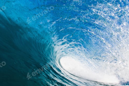 Preview: Surface level view of ocean wave rolling overhead