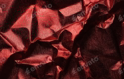 Preview: Crumpled Metallic Red Fabric Texture Background