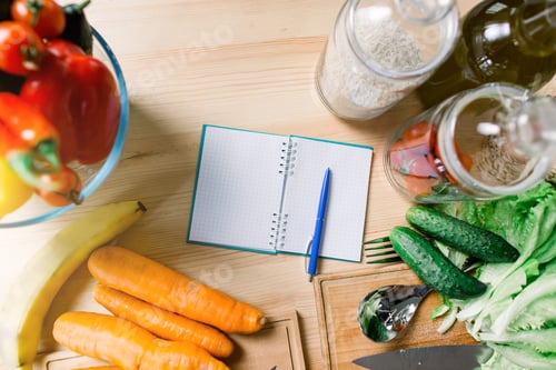 Preview: Healthy vegan and vegetarian food. Fresh Vegetables on Wooden Background. Healthy Food. Vegetarian