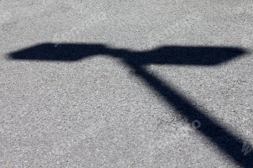 Preview: Shadow Of Light Pole On Asphalt - Photograph Of An Exterior Light Pole Shadow On Asphalt.