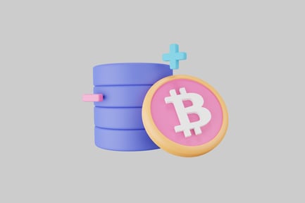 Preview: Bitcoin stack with plus icon