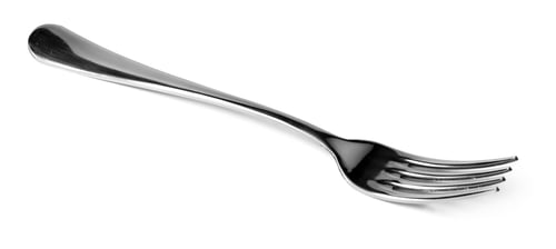 Preview: Silver dining fork isolated on white background