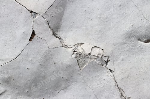 Preview: Old Wall With Cracked White Lime Plaster