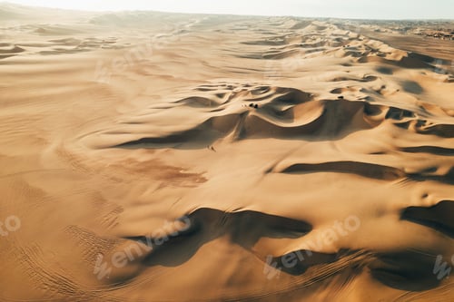 Preview: Aerial sunset photo of desert textures in Huacachina, Ica, Peru, South America