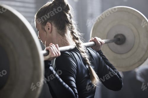 Preview: Shot of an athletic young woman working out with a barbell at the gym