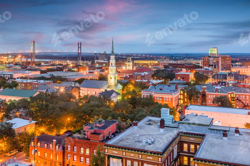 Preview: Savannah, Georgia, USA Skyline